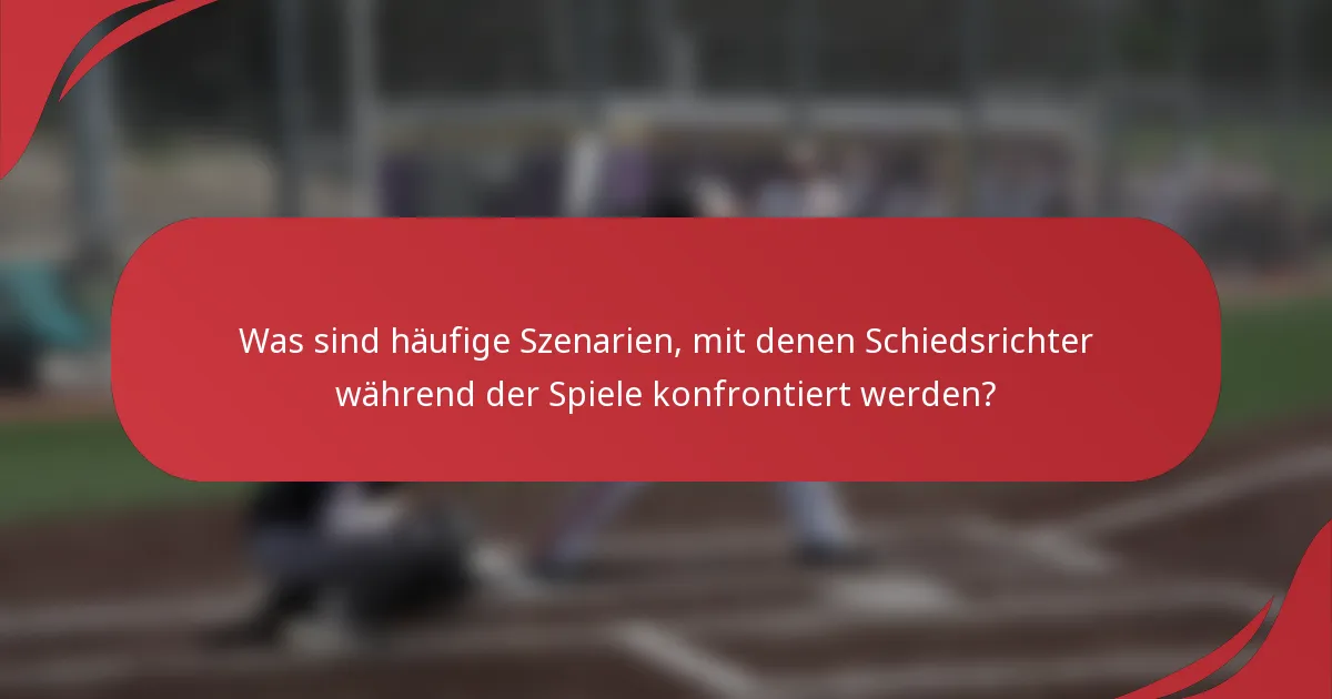 Was sind häufige Szenarien, mit denen Schiedsrichter während der Spiele konfrontiert werden?
