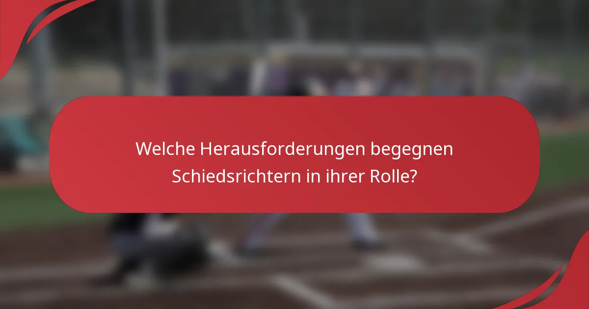 Welche Herausforderungen begegnen Schiedsrichtern in ihrer Rolle?